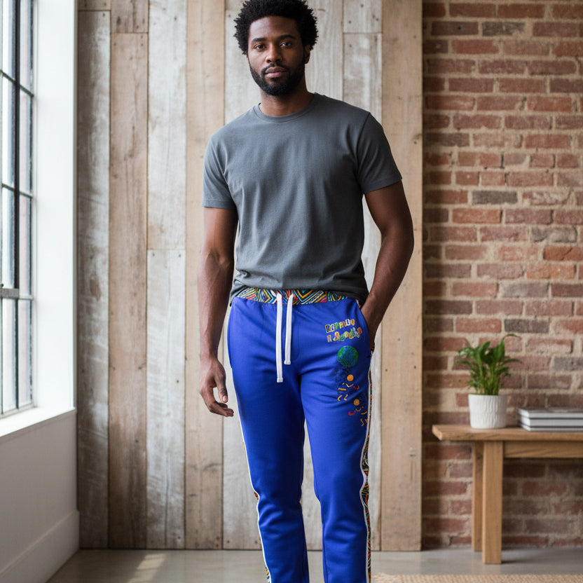 Afro Music Cartoon Art Athletic Joggers, Unisex Sweatpants, African Dance Jogging Pants