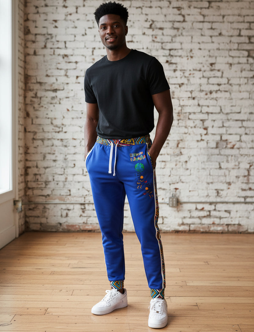 Afro Music Cartoon Art Athletic Joggers, Unisex Sweatpants, African Dance Jogging Pants