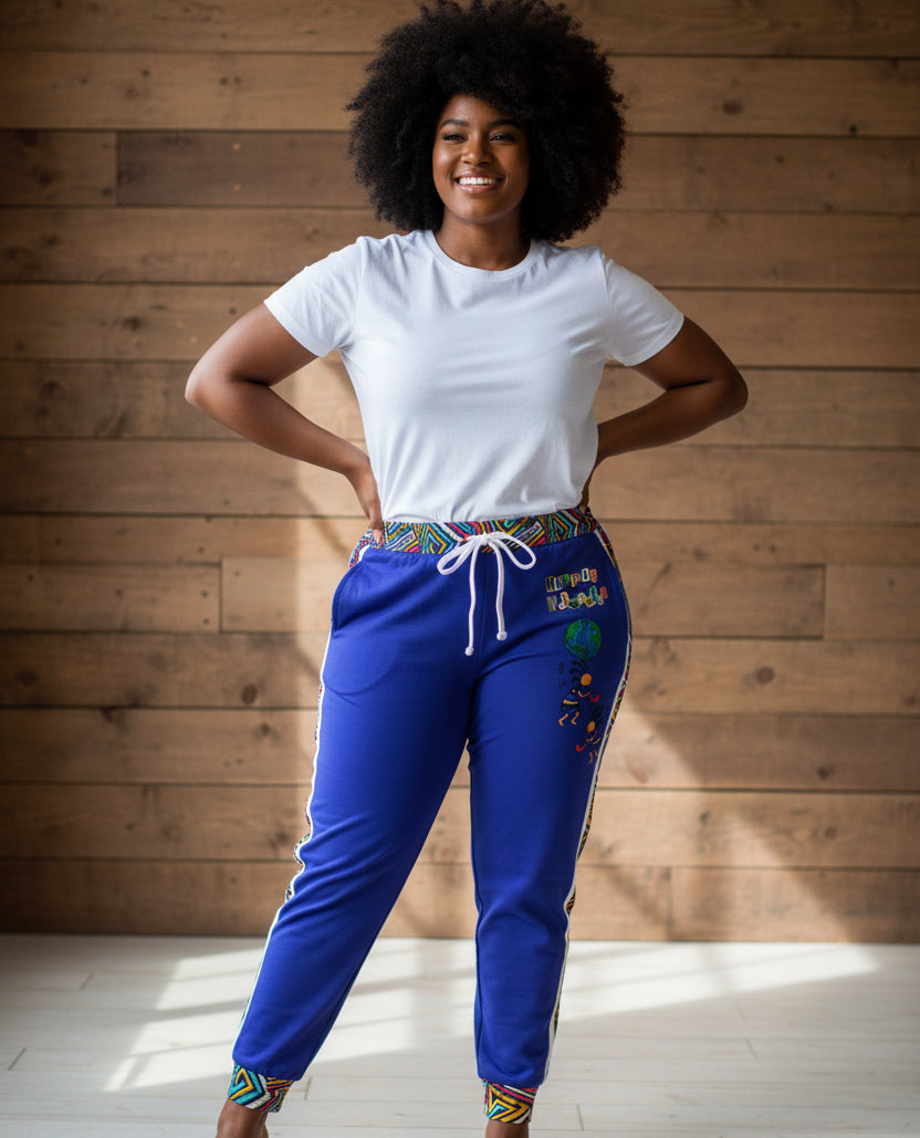 Afro Music Cartoon Art Athletic Joggers, Unisex Sweatpants, African Dance Jogging Pants