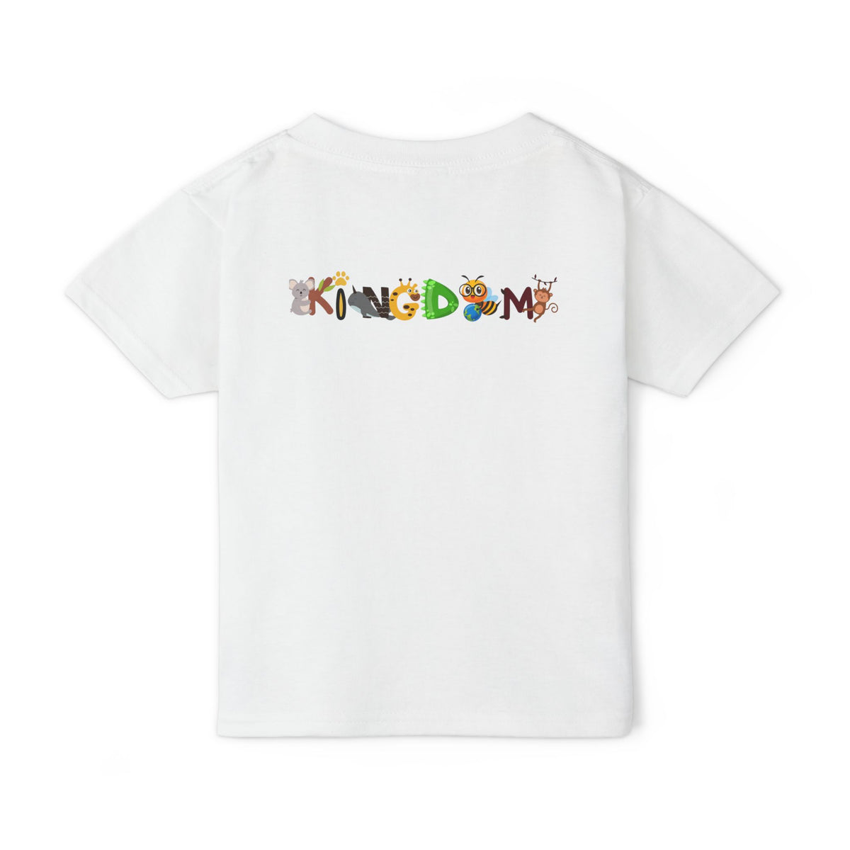 Toddler T‑Shirt — "Kingdom" Jungle Animals Design (Colorful Birds & Sunshine) Printify