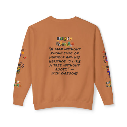 Handcrafted Afro Music Cartoon Graphic Unisex Lightweight Crewneck Sweatshirt