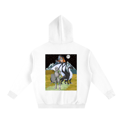 Medieval Themed Oversize Fleeced Hoodie, Knights and Dragon Fans