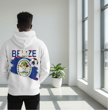 Belize Flag Themed Graphic Oversize Fleeced Unisex  Hoodie