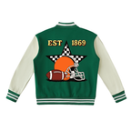 Football Fan Graphic Unisex Two-Tone Fleeced Varsity Jacket