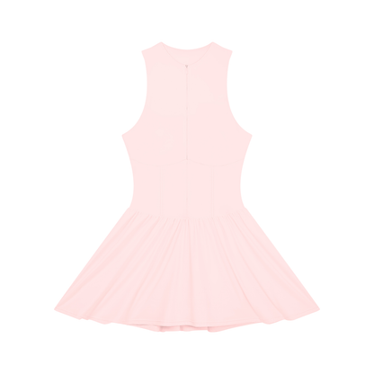 Women’s Ruched Sleeveless Full-Zip Summer  Dress