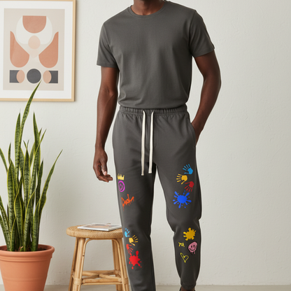 Colorful Graphic Unisex Essential Heavyweight Cotton Sweatpants