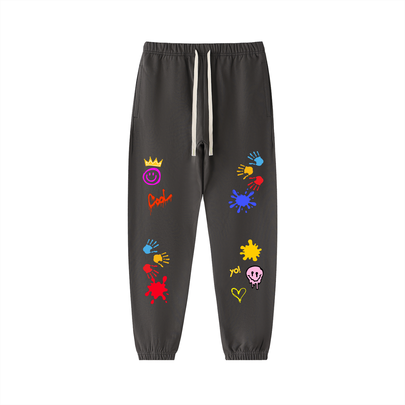 Unisex Color Splat Art Graphic Essential Heavyweight Cotton Sweatpants ODMPOD