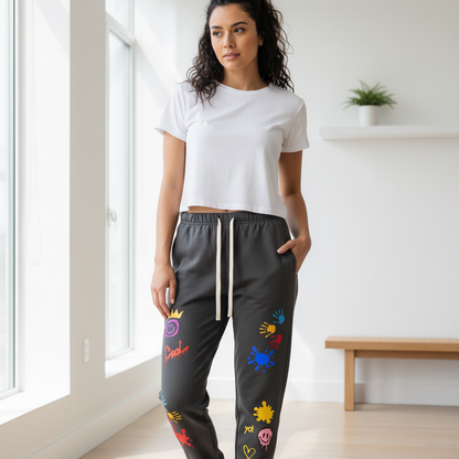 Colorful Graphic Unisex Essential Heavyweight Cotton Sweatpants