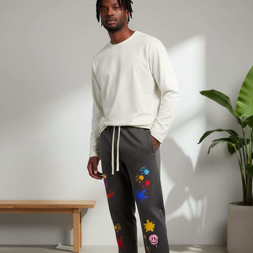 Colorful Graphic Unisex Essential Heavyweight Cotton Sweatpants
