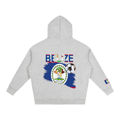 Belize Flag Themed Graphic Unisex Oversize Fleeced Hoodie