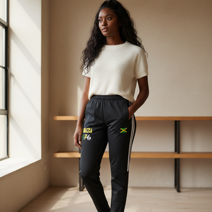 Jamaica Flag Themed  Unisex Side Stripe Running Pants