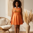 Women's Collared A-Line Tennis Dress Featuring a Spain Flag-Inspired Design