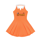 Women's Collared A-Line Tennis Dress Featuring a Spain Flag-Inspired Design
