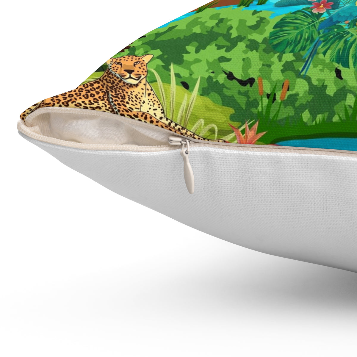 Nature-Inspired Decorative Pillow - Jungle Oasis Design Printify
