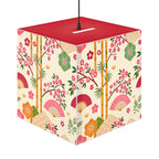 Japanese Floral Cube Lamp — Sakura Fans & Bamboo Light Cube Printify