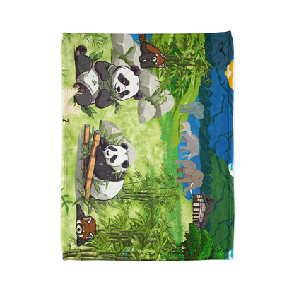Cozy Panda-Themed Soft Polyester Blanket for Kids
