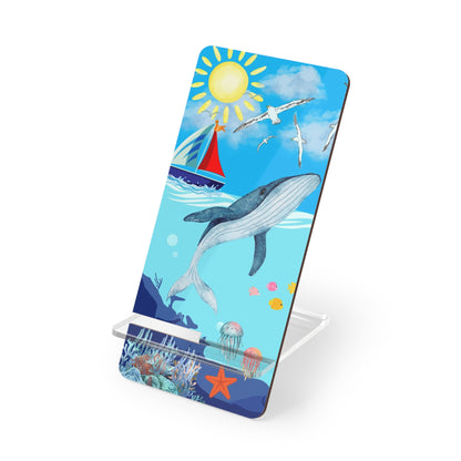 Ocean-Themed Smartphone Stand with Whale Design