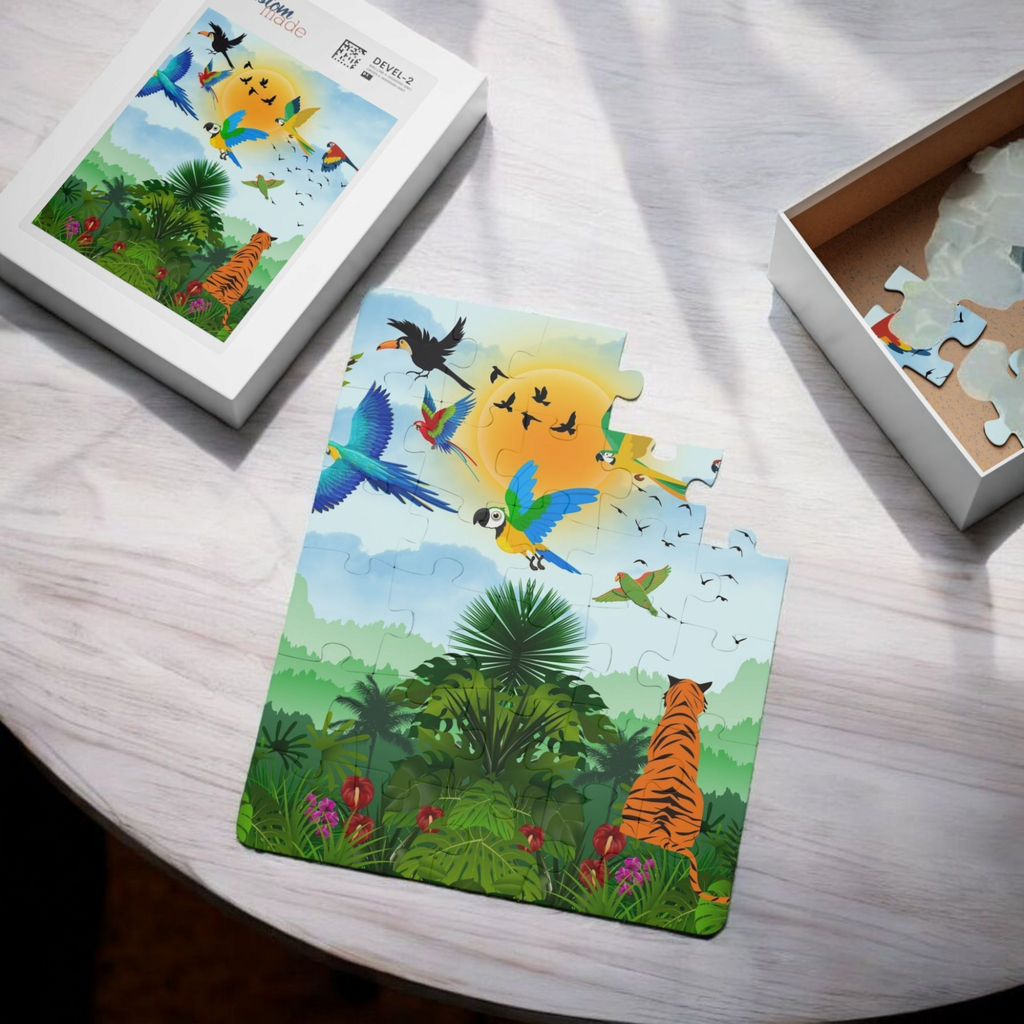 Colorful Jungle Adventure Puzzle for Kids – 30 Pieces – Fun Learning Activity Printify