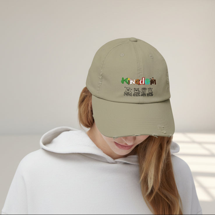 Graphic animal-themed Unisex Distressed Cap Printify