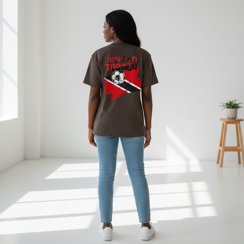 Trinidad Flag Themed Graphic Unisex Oversized T-Shirt