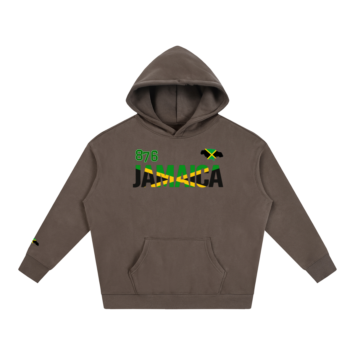 Jamaican Pride and Flag Themed Graphic Fleeced Unisex Hoodie