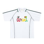 Guyana Flag Themed Unisex Graphic Shadow Stripe Collared Soccer Jersey