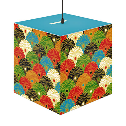 Japanese Fan Pattern Light Cube Lamp – Colorful Retro Geometric Table & Night Light
