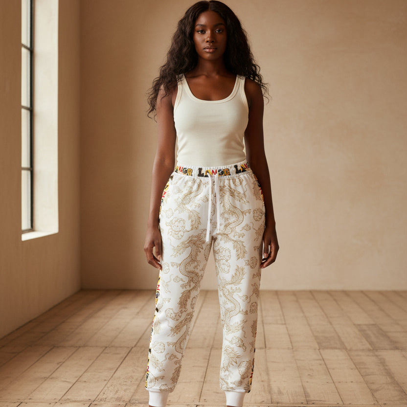 Cozy Dragon Print Athletic Joggers for Comfort & Style, Casual Wear, Unisex Pants Printify