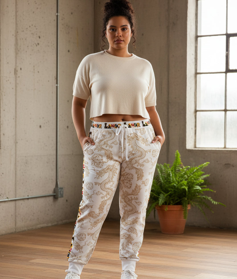 Cozy Dragon Print Athletic Joggers for Comfort & Style, Casual Wear, Unisex Pants Printify