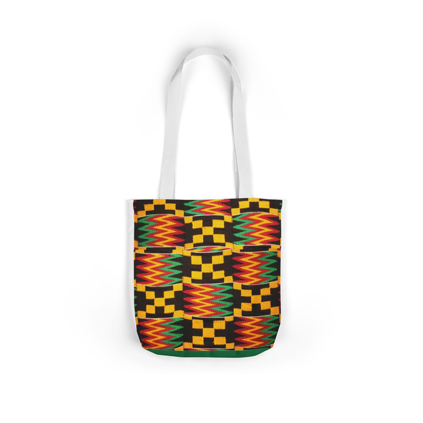 Kente Pattern Canvas Tote Bag — Vibrant African Print Market Tote