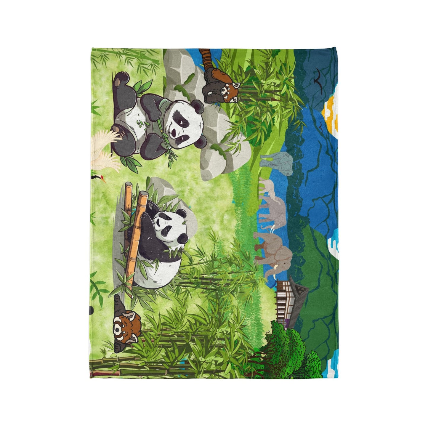 Cozy Panda-Themed Soft Polyester Blanket for Kids