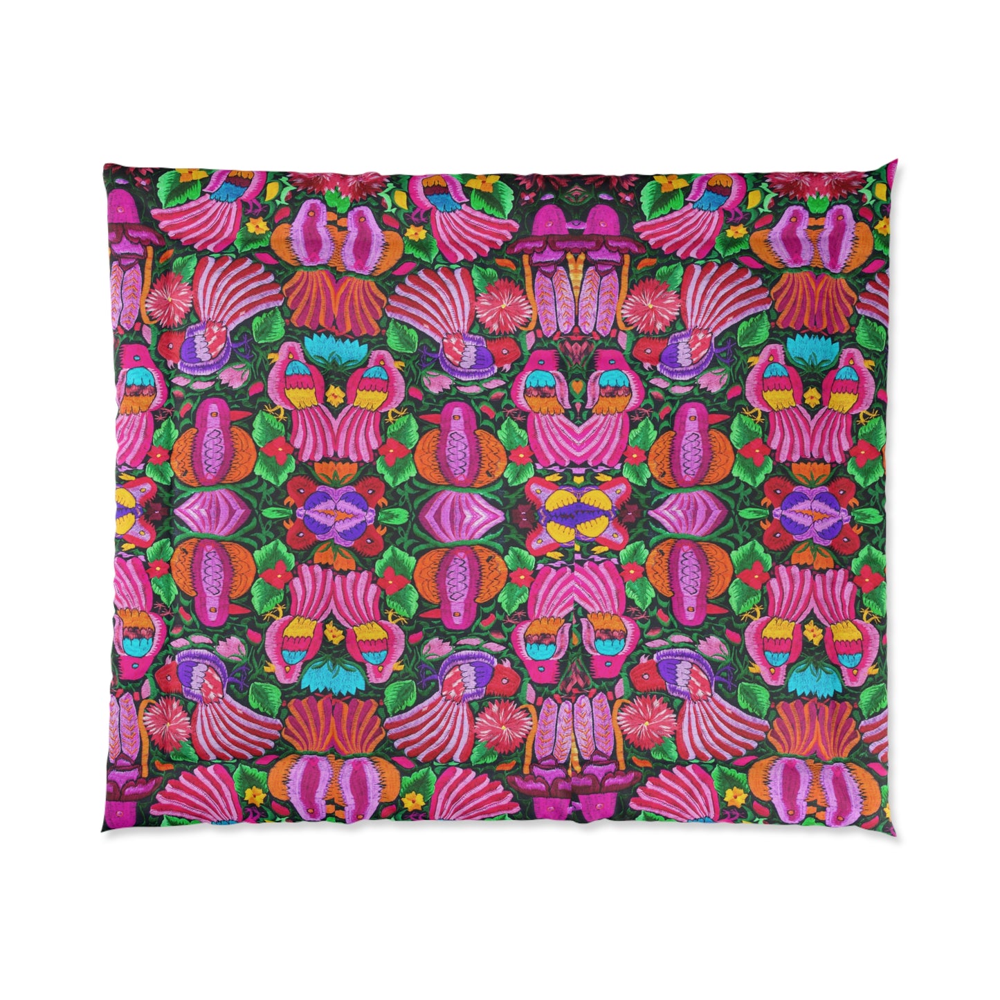 Bird Lovers Floral Themed Comforter - Colorful Bohemian Bedding for Relaxed Living, Cozy Home Décor