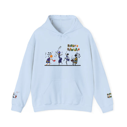 Ethnic Streetwear Pullover Hoodie, Hand-Drawn Tribal Music Art, Urban Fashion