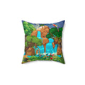 Nature-Inspired Decorative Pillow - Jungle Oasis Design Printify
