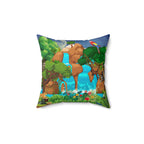 Nature-Inspired Decorative Pillow - Jungle Oasis Design Printify