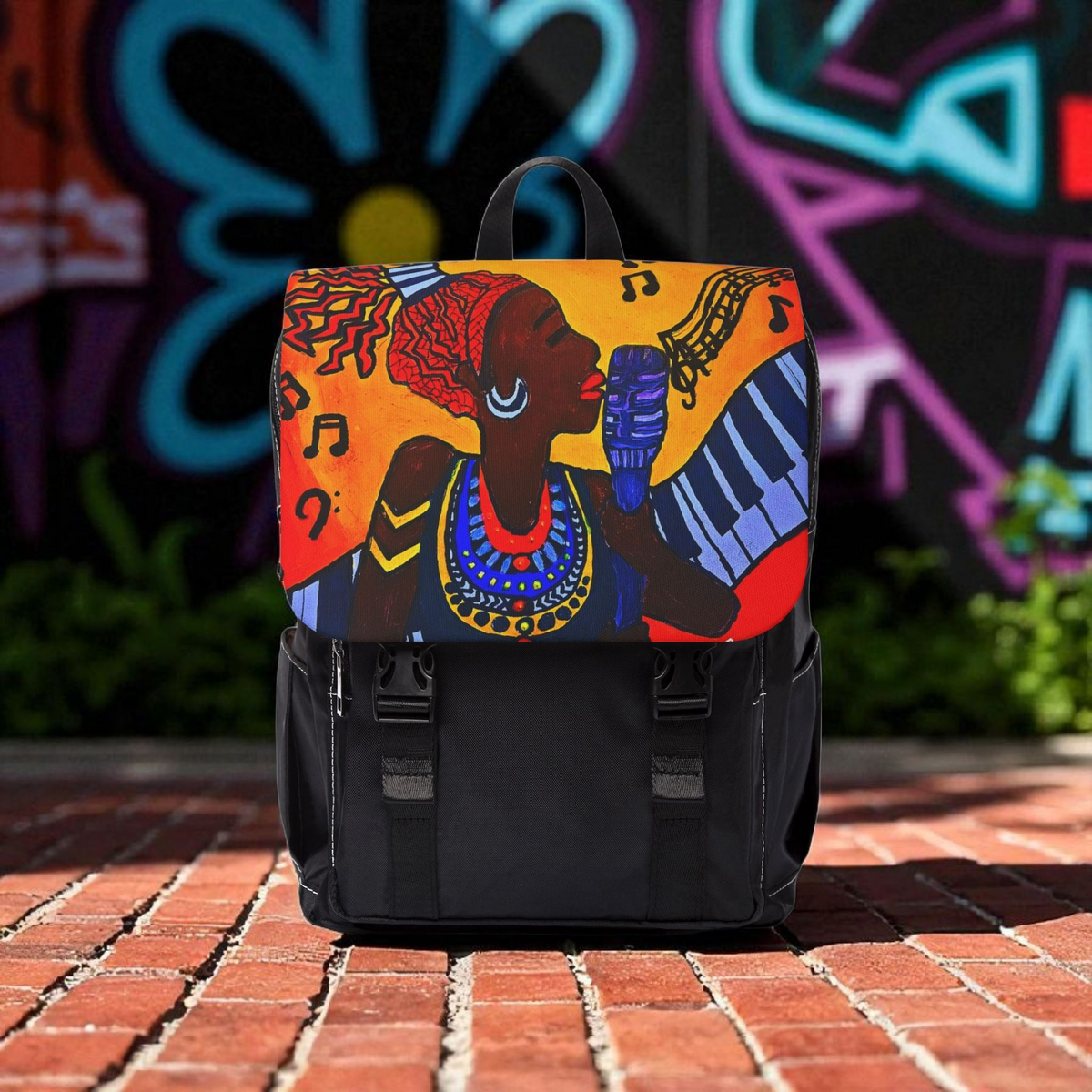 Vibrant Music-Inspired Unisex Shoulder Backpack - Stylish & Functional Printify