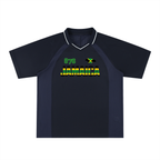 Jamaican Pride, Flag Themed Graphic V-Neck Collared  Unisex Soccer Jersey