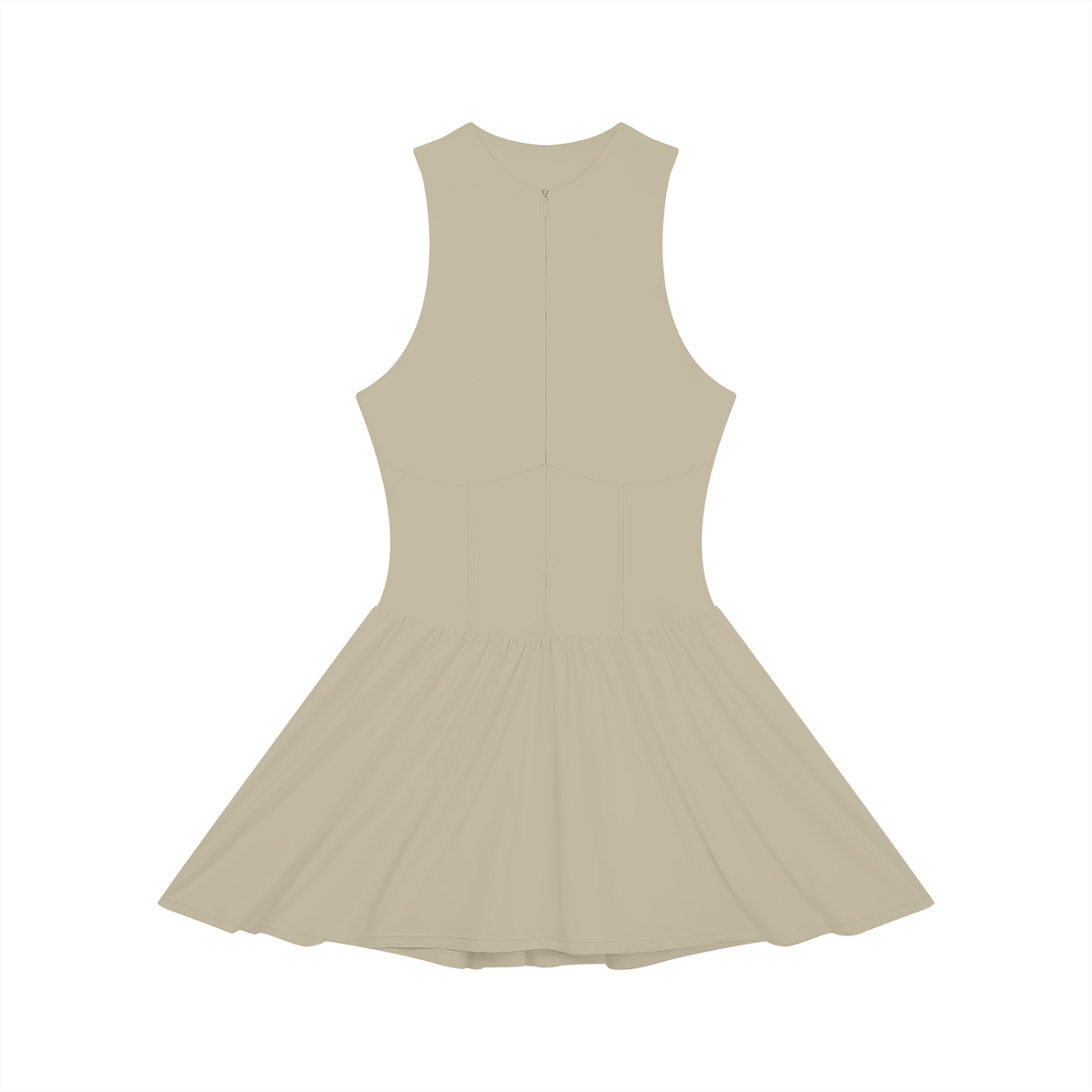 Women’s Ruched Sleeveless Full-Zip Summer  Dress