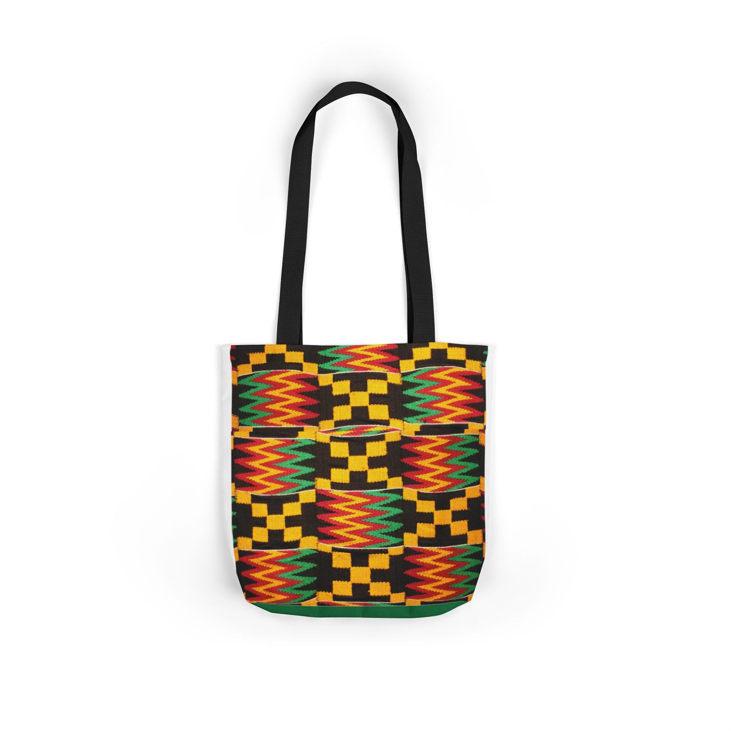 Kente Pattern Canvas Tote Bag — Vibrant African Print Market Tote