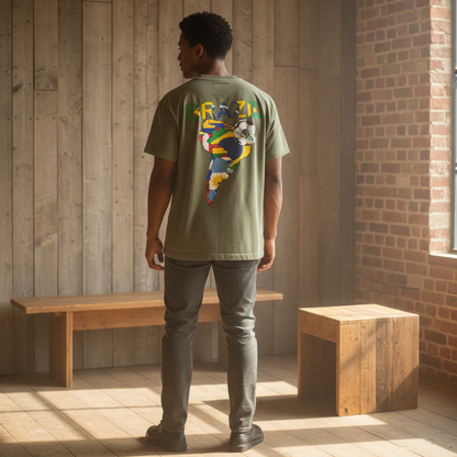 Unisex Vintage-Washed Cotton T-Shirt Featuring a Brazil Flag Graphic