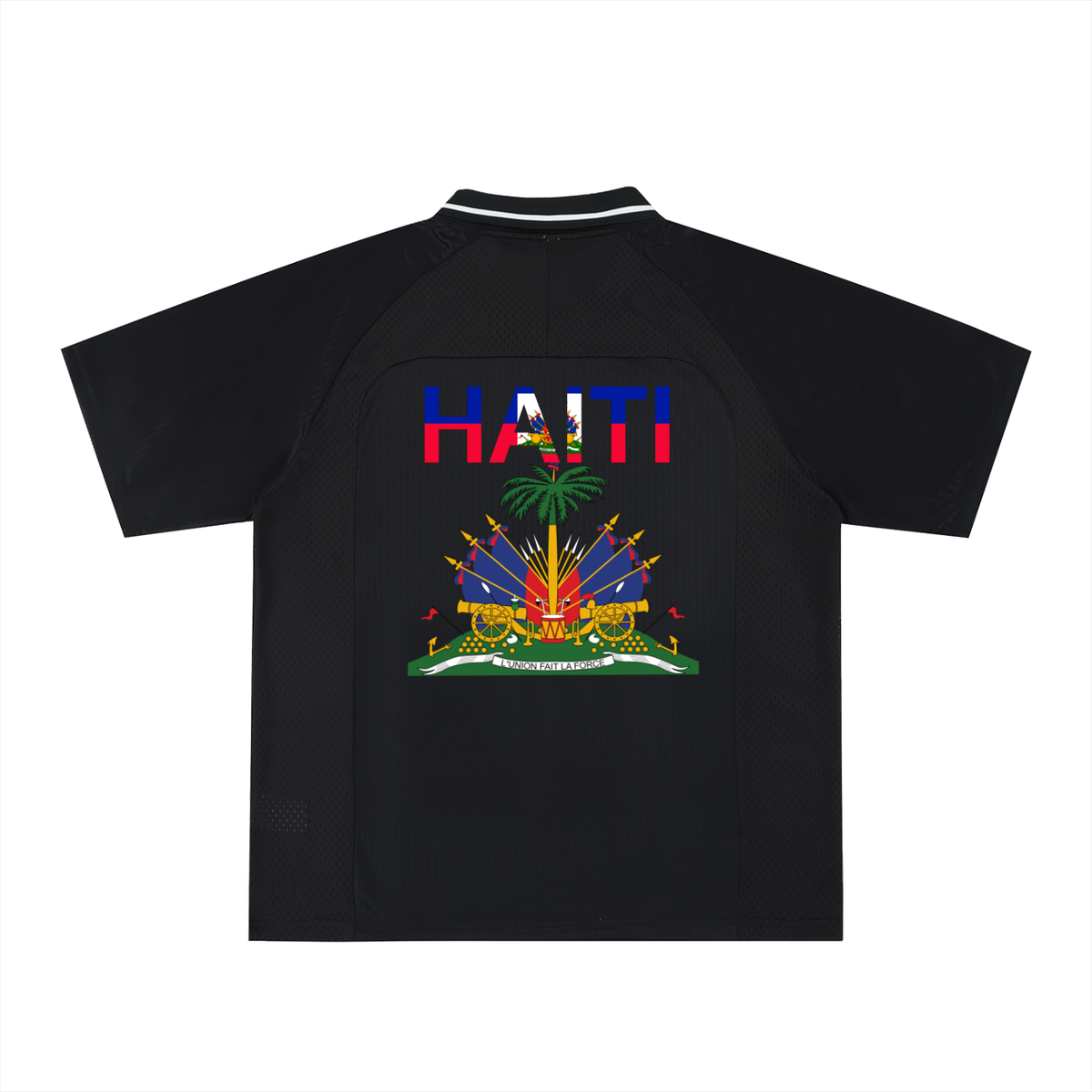 Unisex V-Neck Soccer Jersey Featuring Haiti-Inspired Flag Stripes