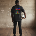 Unisex V-Neck Soccer Jersey Featuring Haiti-Inspired Flag Stripes