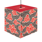 Japanese Wave Cube Lamp — Red Kumo Pattern Light Printify