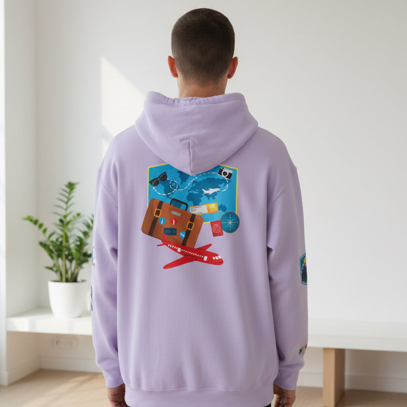 Unisex Travel Lover Graphic Pullover, Vacation Mode Graphic Hoodie