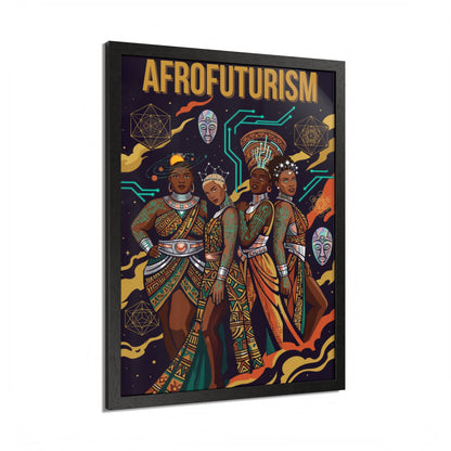 Afrofuturism Framed Poster — Vibrant Afrocentric Sci‑Fi Art Print