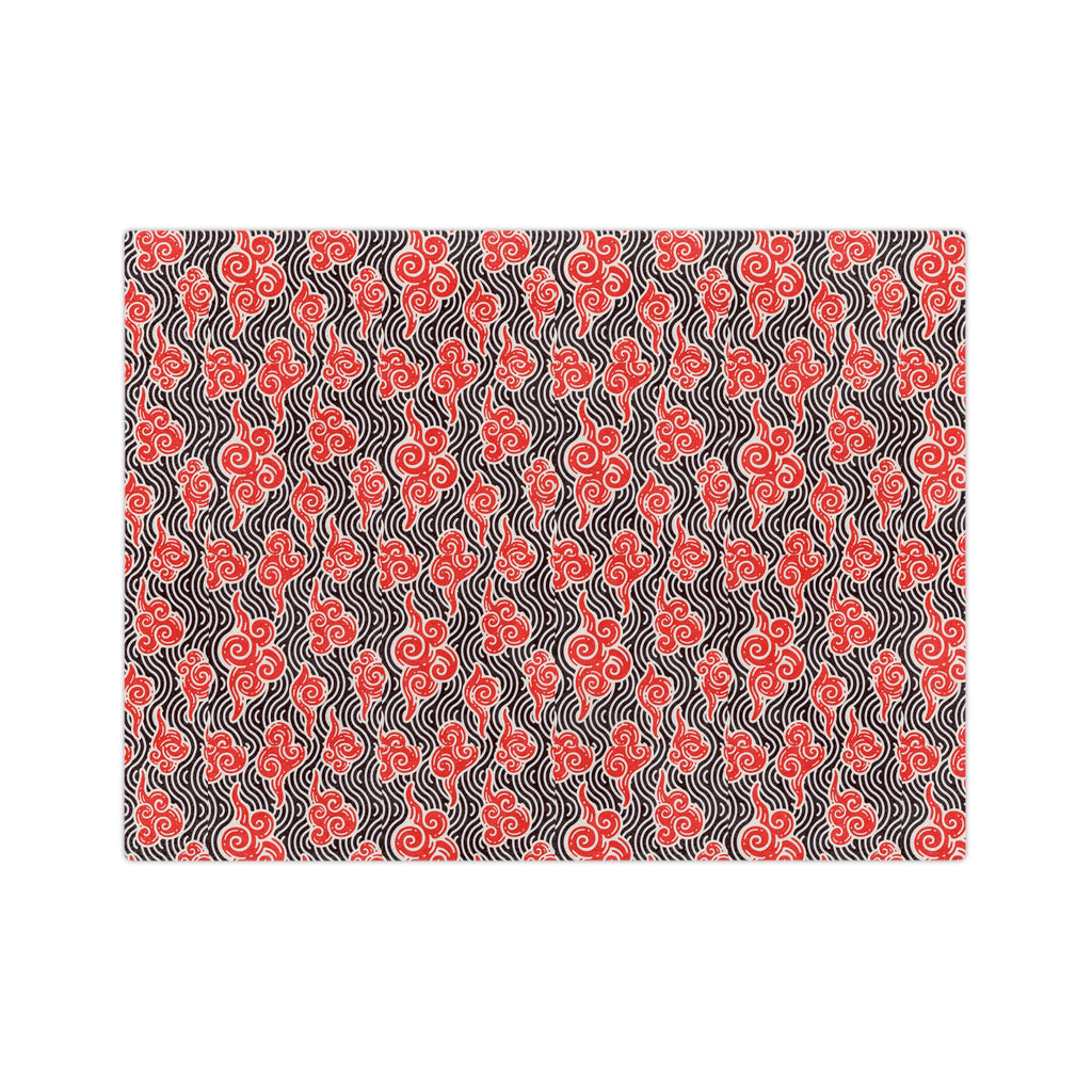 Red Cloud Swirl Velveteen Blanket — Plush Microfiber Throw Printify