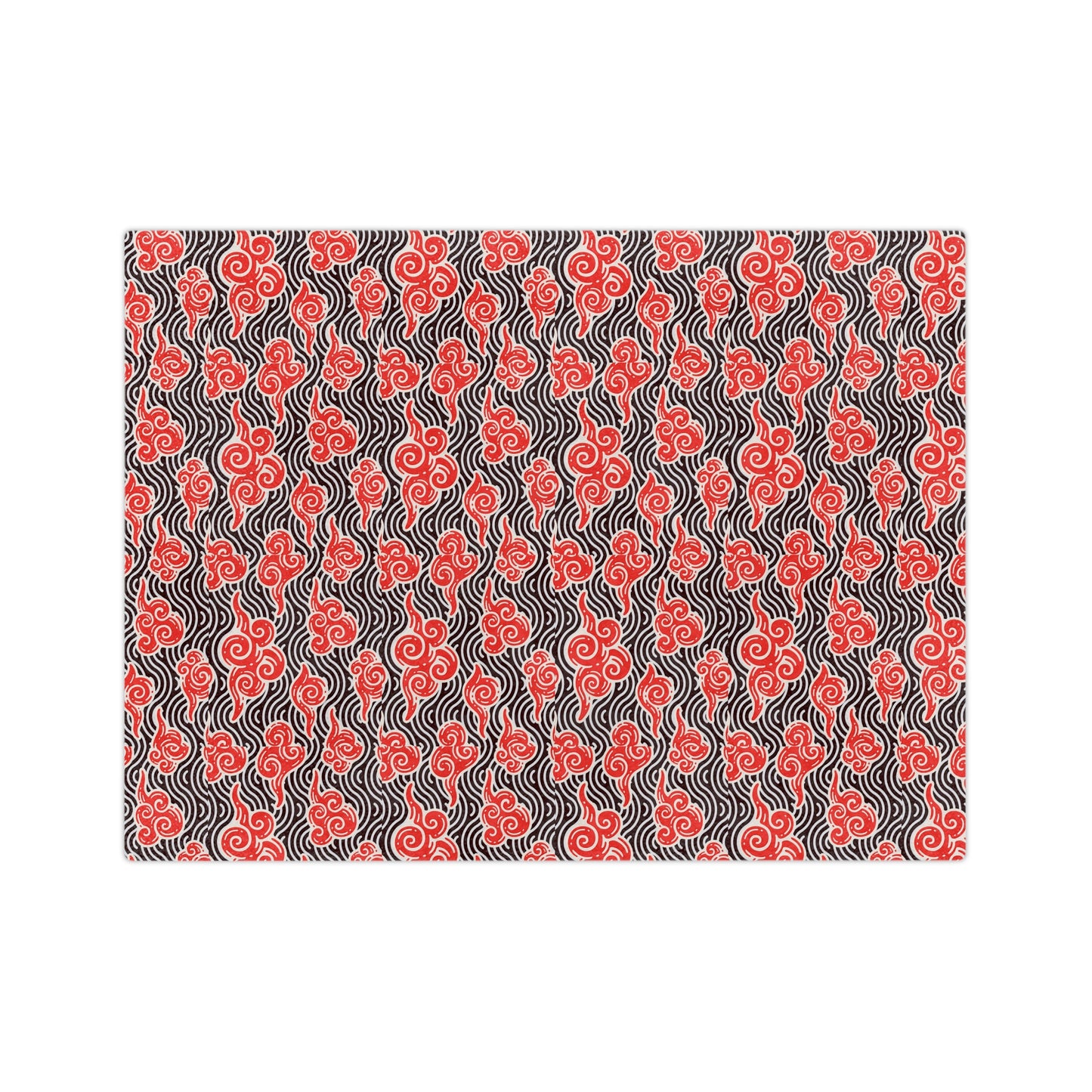 Red Cloud Swirl Velveteen Blanket — Plush Microfiber Throw