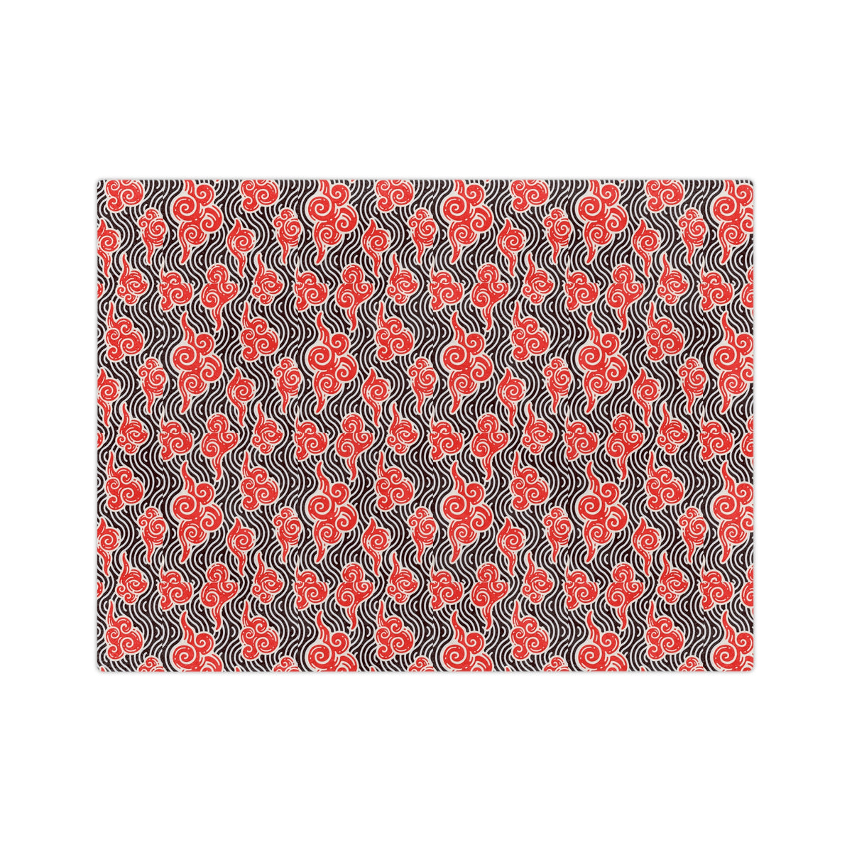 Red Cloud Swirl Velveteen Blanket — Plush Microfiber Throw Printify
