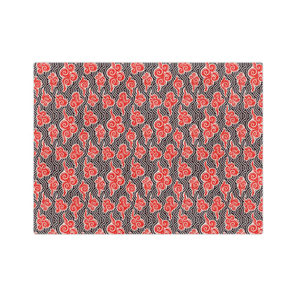 Red Cloud Swirl Velveteen Blanket — Plush Microfiber Throw