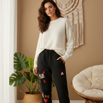 Unisex Punk Rock-Themed Graphic Drawstring Jogger Sweatpants ODMPOD